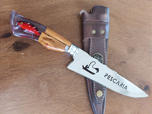 FACA ARTESANAL PESCARIA 8" , CABO ISCA