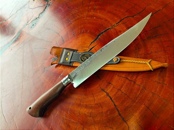 FACA GAÚCHA FORJADA 10” , CABO EM MADEIRA