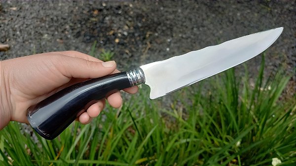 FACA ARTESANAL 7" em INOX , CABO EM CHIFRE BOVINO