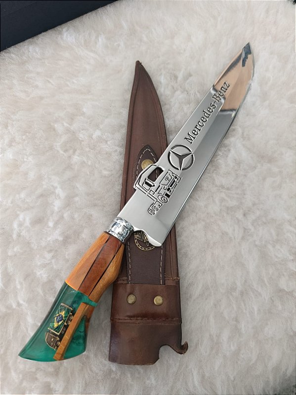 FACA 10" CHURRASCO "PÉ NA ESTRADA MERCEDÃO"