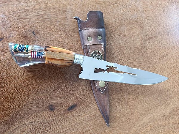 FACA 7" HIBRIDA " RIFLE BRASIL E USA "