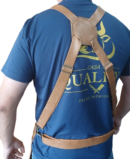 AVENTAL DE COURO LEGÍTIMO COM BOLSOS