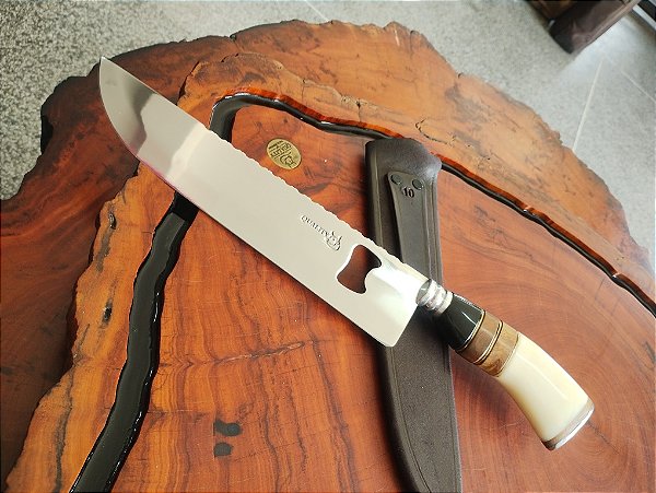 FACA INOX 10" , PICANHEIRA COM ABRIDOR DE CERVEJA