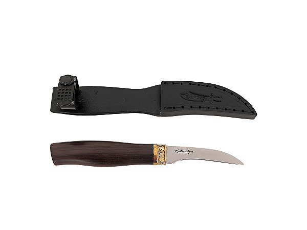 Faca para Tornear 3" Zakharov Chef Peel na Bainha de Couro Preta