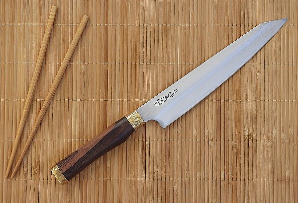 Faca Japonesa 9” Zakharov Kiritsuke para Destro no Estojo de Madeira