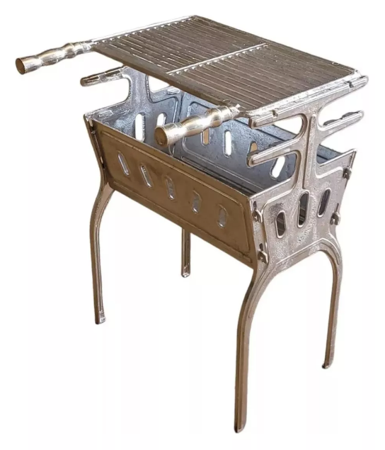 Churrasqueira Portátil Alta Em Alumínio Fundido Desmontável