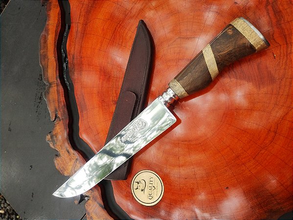 Faca 7"  Artesanal Inox ,  Cabo em Madeira