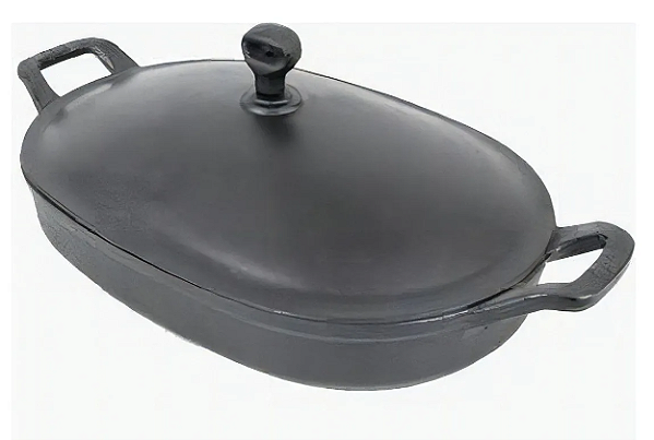 Forma Com Tampa De Ferro Assadeira Oval 35 X 24 X 5,5 Cm Rig