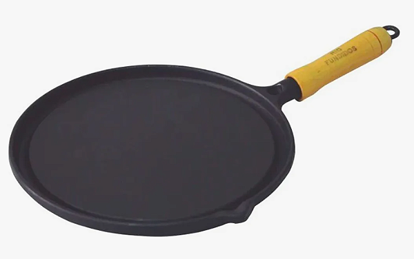 Bifeteira De Ferro Fundido Redonda Lisa - 22cm De Largura