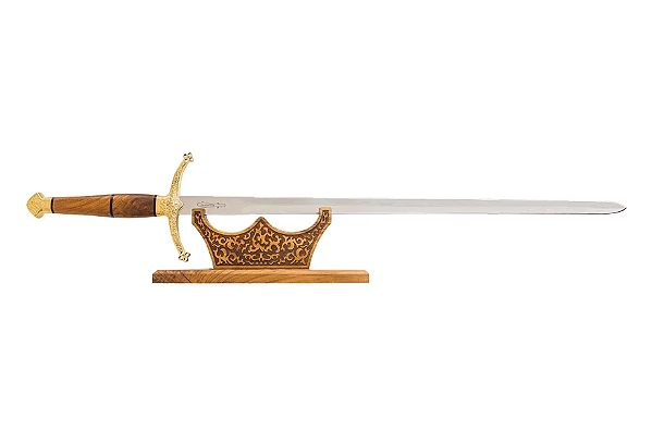 Espada Escocesa 29'' Zakharov Decorativa no Expositor de Madeira