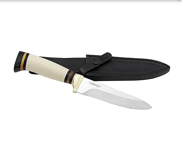 Faca Zakharov Chef Petit 5'' Cabo de Osso Cozinha na Bainha Preta