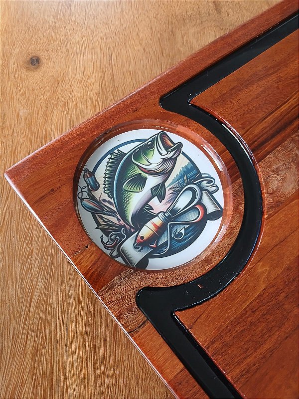 TÁBUA DE CORTE 30x40 MARCHETADA " pescaria "