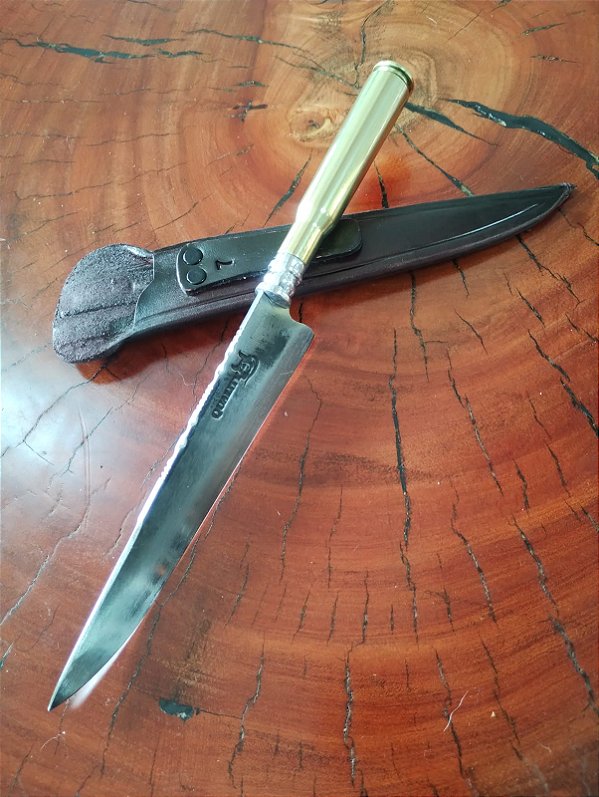 🔪 Faca Artesanal com Cabo de Cartucho .50 Inox– Edição Exclusiva e Colecionável