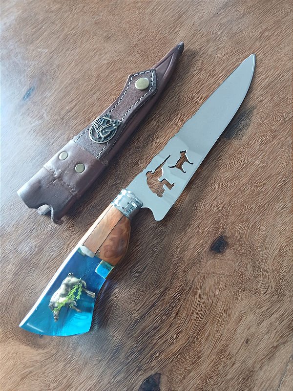 Faca de 7 Polegadas – Cabo Temático de Caça ao Javali 🐗