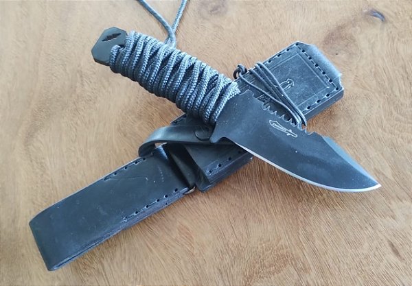 Faca Tática Zakharov Gládio 4" na Bainha de Couro