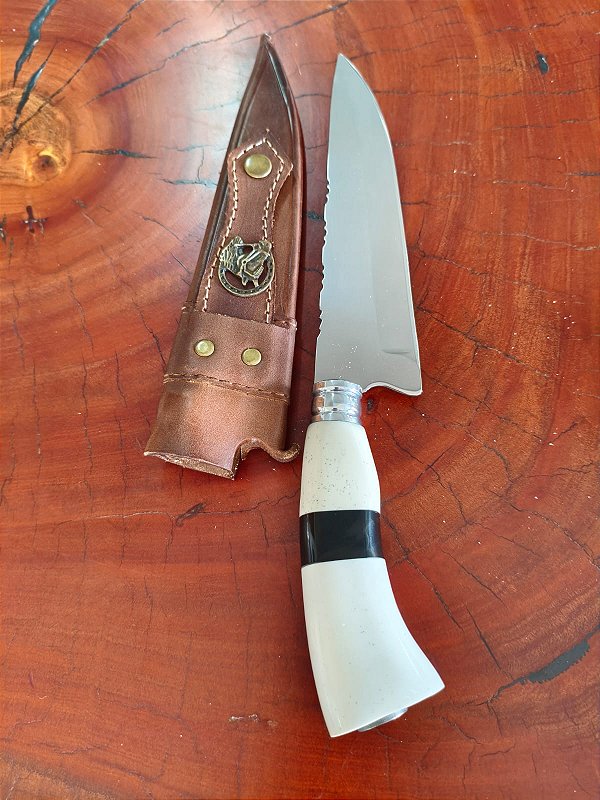 FACA ARTESANAL INOX CIRURGICO 8" CABO RESINA