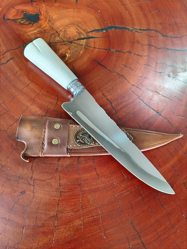 FACA ARTESANAL INOX CIRURGICO 7" CABO EM OSSO