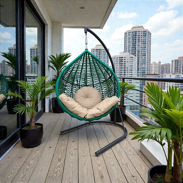 Balanço Gota Trama X – Tecimento em Corda Náutica (Com Pedestal)