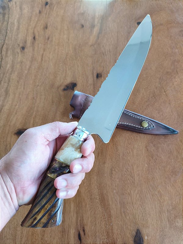 FACA 9 POLEGADAS PICANHEIRA – LÂMINA LARGA EM INOX