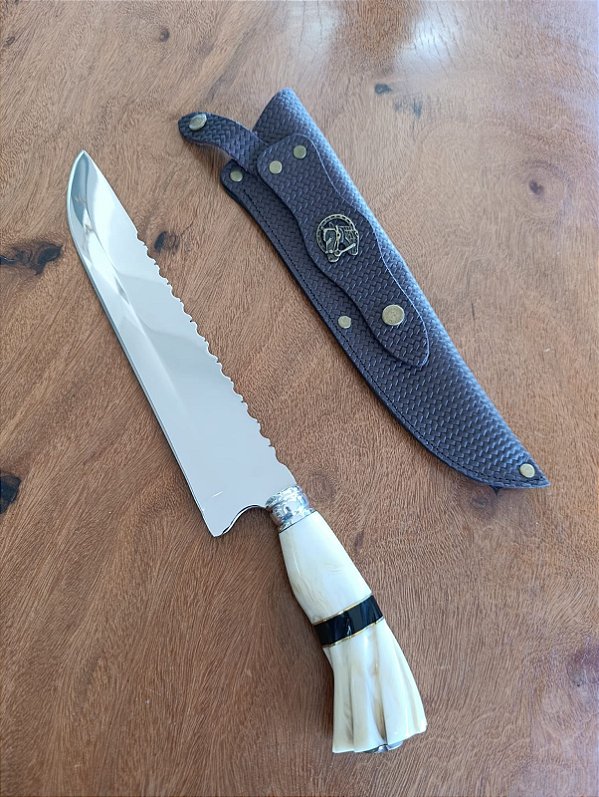 Faca 10" em Inox Cirúrgico – Corte Preciso, Resistência e Artesanal com Acabamento Premium