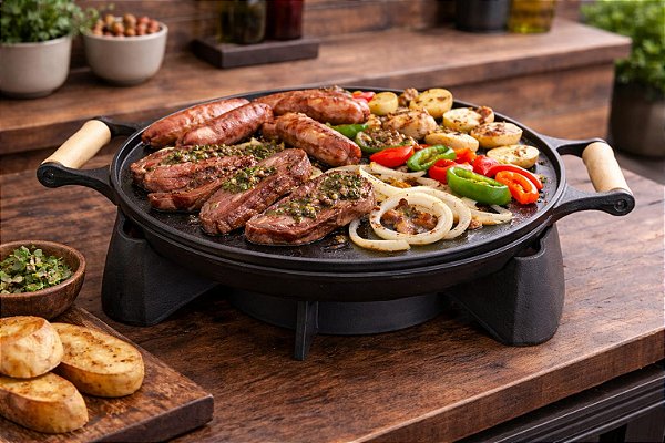 Rechaud a Álcool Redondo em Ferro Fundido Libaneza