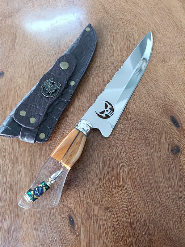 FACA HIBRIDA 8 POLEGADAS "A caveira do Justiceiro" Brasil