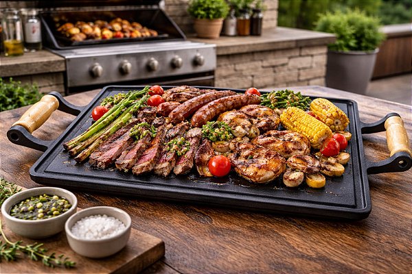 Chapa de Ferro Fundido bifeteira 25x35 cm