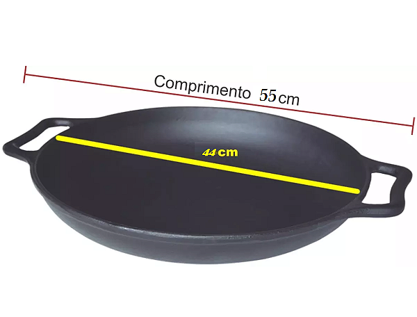 Frigideira Paella alça de ferro 44 cm diâmetro Libaneza