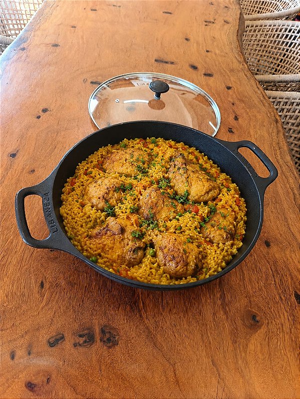 Panela Wok Nº 36 com Tampa de Vidro – Alças de Ferro