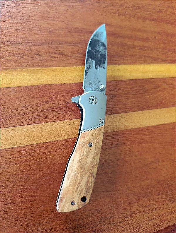 Canivete Semi Automatico madeira Urso