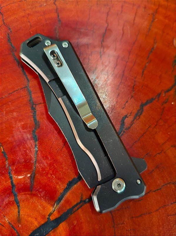 Canivete Inox Black Semi Automatico C Clip
