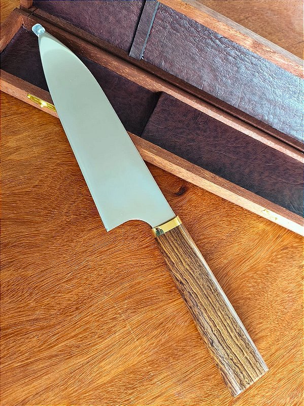 Faca Japonesa Zakharov Deba Bocho Inox Cabo de Madeira Jacaranda Destro 7''