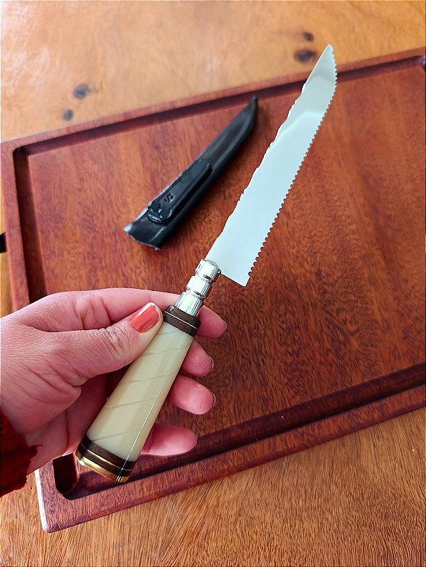 🔪 Faca de serra , Serrilhada 6” – Aço Inox