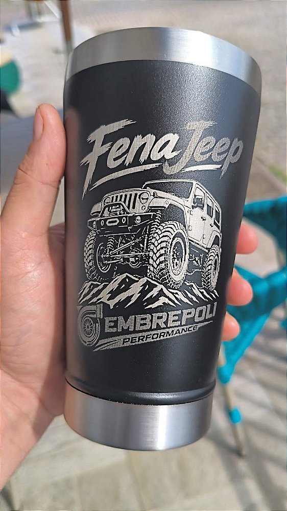 kit 30 Copos Térmicos 473ml Preto Personalizados - Nome, Símbolo, Logo