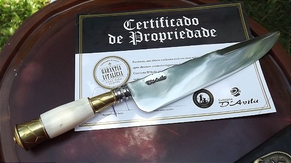 Faca 8” Forjada em aço carbono 5160 cabo especial de Osso