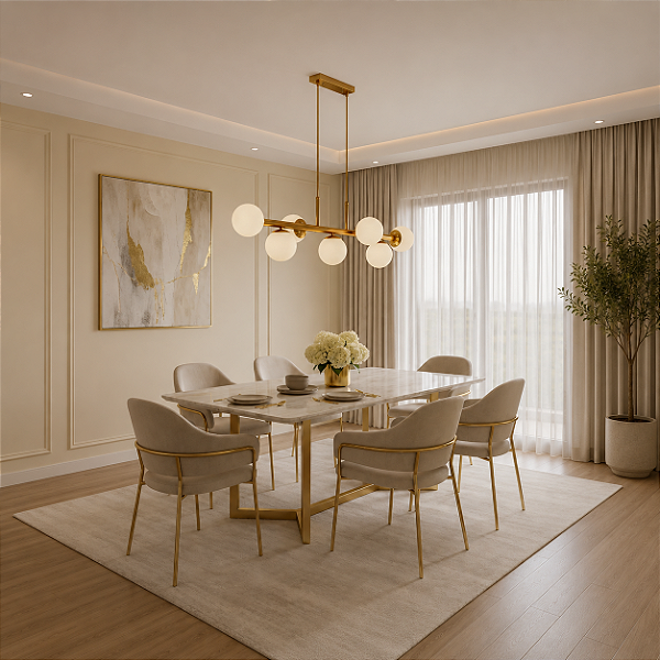 Luminária Pendente Jabuticaba Cor Dourado Globos Opaco Branco INL100