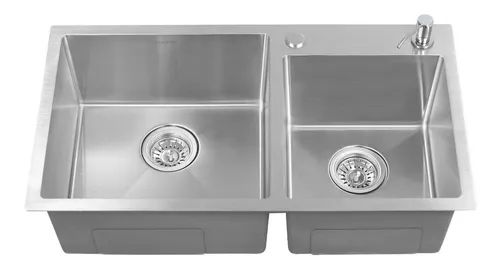 Cuba Dupla Cromada Cozinha Gourmet em Aço Inox 201 com Válvula e Dispenser Inovartte ICB15