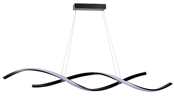 Luminária Pendente Lustre Led 3 em 1 Dna Preto Moderno Luxuoso Bivolt INL120