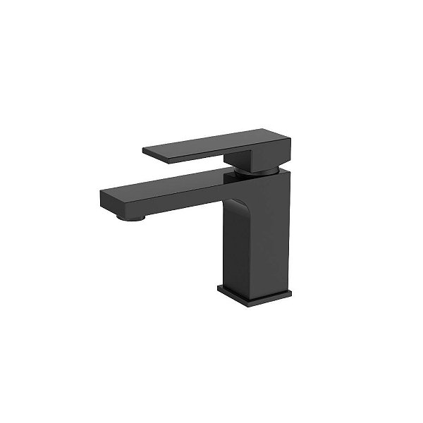 Torneira Monocomando Preto Fosco Quadrada Banheiro Lavabo Bica Baixa Luxo Inovartte IN24