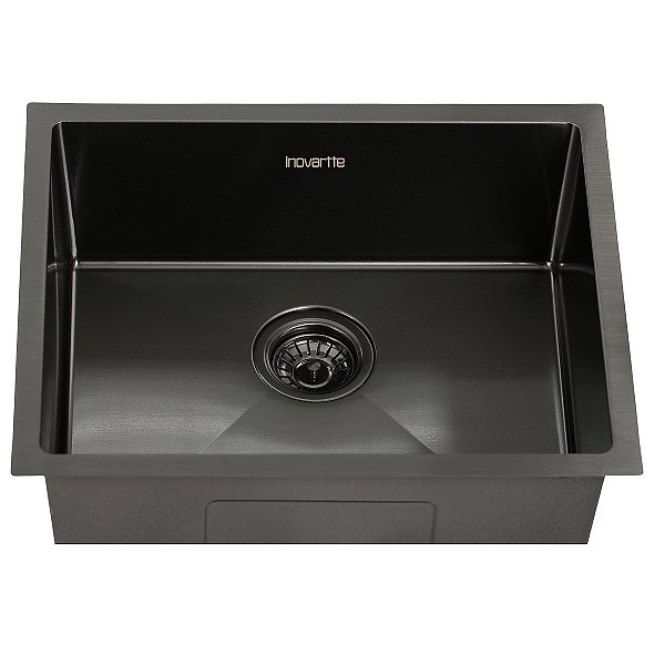 Cuba Preta 54x44 cm Aço Inox 304 Cozinha Área Gourmet com Válvula Inovartte ICB09