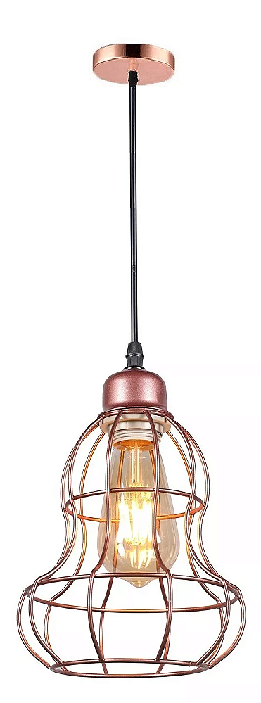 Lustre Pendente Luminária Rose Aramado Retrô Moderno Cozinha Área Gourmet Ilha Quarto Sala INL34