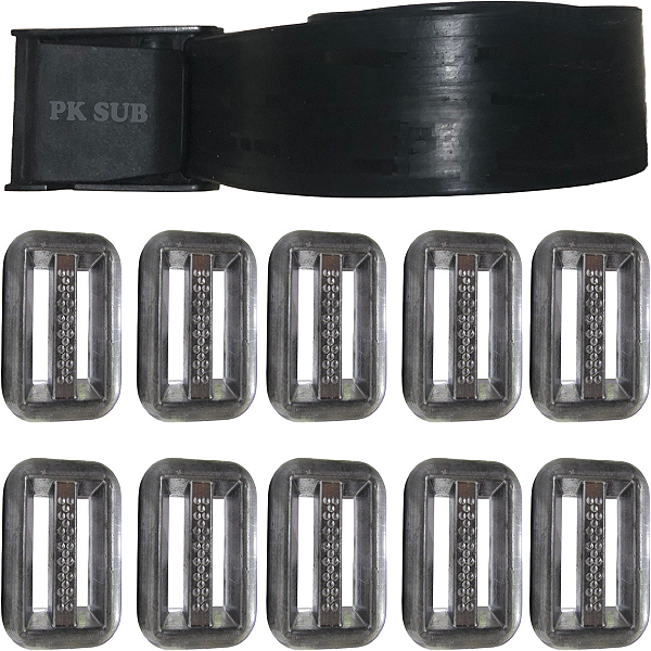 Cinto de borracha PKSUB com lastros chumbo peso 1kg kit de mergulho caça pesca sub