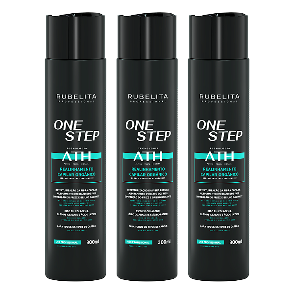 Kit 3 Realinhamento Orgânico One Step 300ml Tecnologia ATH Rubelita
