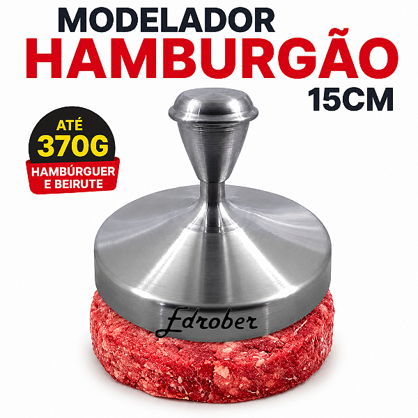Modelador Prensador de Hambúrguer 15cm em Alumínio