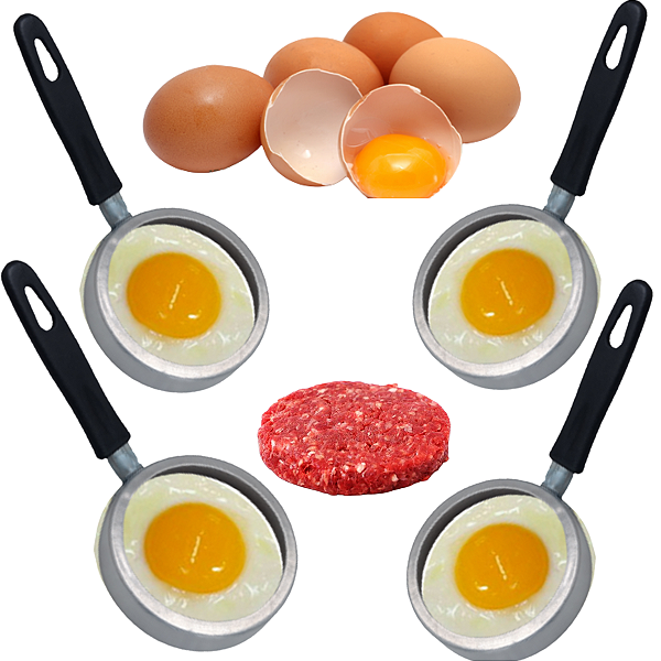 Kit com 4 Modeladores de Ovos Aro Redondo para Fritar