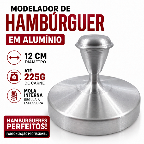 Modelador Prensador Abafador Forma para Hambúrguer Artesanal