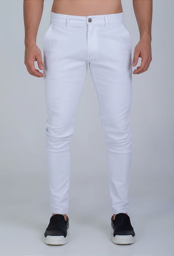 Calça Sarja Alfaiataria Super Skinny Branca