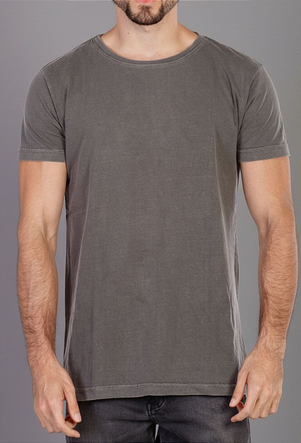 Camiseta Estonada Lisa Básica Chumbo