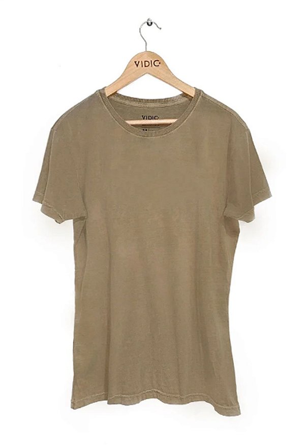 Camiseta Estonada Lisa Básica Marrom
