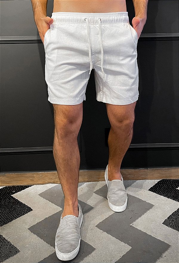 Short Linho Branco Vidic